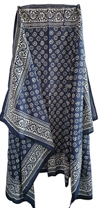 Paréo sarong indien fait main 100% coton, imprimé à la main, motif floral, une pièce, 44 pouces x 72 pouces - Product Image 1