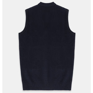 Pull pour homme personnalisable Pull sans manches à boutons sur le devant Gris marine Motif solide Respirant Anti-rides Tenue d'hiver Coton - Product Image 4