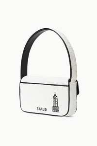 Sac à bandoulière de luxe fait main perlé, motif feuille blanche et bleue brodé, pochette de soirée élégante pour femme, petit sac à main de fête - Product Image 3