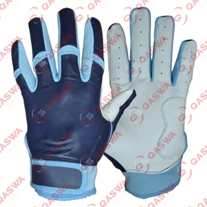Gants de frappeur de baseball professionnels bleu marine manchette courte en cuir de vachette robuste nouveau professionnel - Product Image 1