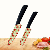 Couteau de chef en céramique super tranchant et durable, ensemble de 2 pièces, ambidextre, manche en plastique forgé, passe au lave-vaisselle, épaisseur de 3,0 mm, restaurant