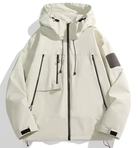 Veste d'hiver légère et imperméable pour hommes, coupe-vent marron, capuche, toile, marque privée pour l'extérieur, pluie, neige, vêtements de rue. - Product Image 6