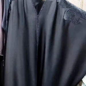 Abaya islamique élégante et modeste pour femmes, traditionnelle musulmane Premium, brodée à la main, respirante, anti-boulochage, manches longues - Product Image 1