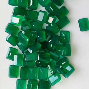 Pierre précieuse naturelle en onyx vert, coupe octogonale 9x7 mm, meilleure qualité, pierre brute pour la fabrication de bijoux - Product Image 2
