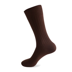 En vrac couleur unie doux grande taille hommes longues chaussettes rayé coton peigné Double aiguille hommes chaussettes 100% pur logo personnalisé en vrac - Product Image 3