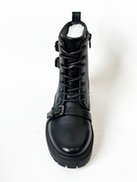 Bottes en cuir à fermeture éclair latérale pour l'hiver, doublure en microfibre et coton, pour agents de sécurité - Grande Vente