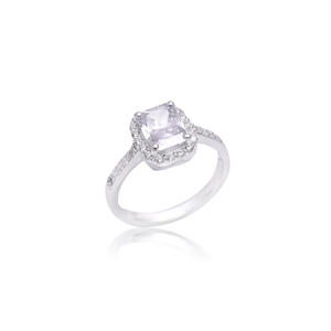 Beautiful Luxury Vintage Wedding Solid 925 <b>Sterling</b> <b>Silver</b> Natural Zircon Cushion Faceted Gemstone Prong <b>Set</b> <b>Rings</b> - Product Image 1