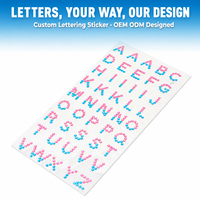 Feuille d'autocollants personnalisés avec lettrage, autocollants multicolores en forme, imperméables, pour bricolage, décoration, OEM, ODM, vente en gros