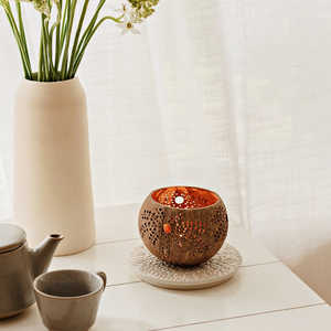 Stand <b>Candle</b> Holder <b>Coconut</b> Shell Natural Matte Holders for <b>Candle</b> Party Events Decoration Best Selling Home Decor - Product Image 3