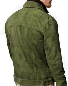 New Design of 2025 Custom Shirt Collar Stylish Distressed Contrast Stitching Vintage Leather <b>Jacket</b> for <b>Men</b> - Product Image 3