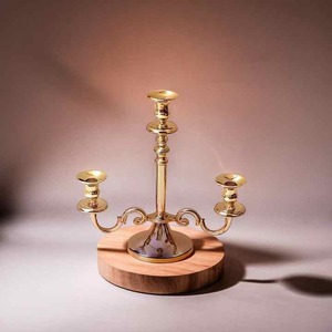 Customizable Shiny Gold Metal Aluminum <b>Candelabra</b> 3-Arm Handicraft for Home Decorate Wedding Parties Table Decorations - Product Image 5