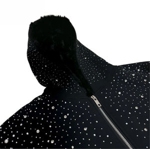 Sudadera con Diseño de Pedrería para Hombre, Estilo Nuevo, a la Moda, 100% Algodón, Unisex, con Cierre - Product Image 2