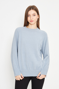 Pull en tricot surdimensionné à col rond pour femmes - Product Image 2