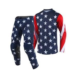 Traje de Motocross Unisex de Manga Larga con Diseño de Estrellas, Personalizado, de Secado Rápido, en Poliéster, para Todas las Temporadas, Ajuste Flexible - Product Image 1