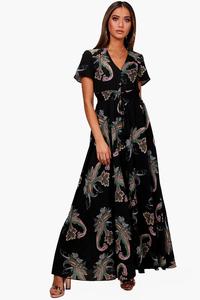 Vestido Largo Casual de Gasa con Encaje y Estampado Vintage para Mujer, Primavera-Otoño, Manga Larga, con Pliegues - Product Image 5