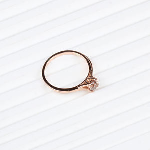 Compra Trendy Prong Set de diamantes naturales de alta calidad con anillo de joyería de mujer hecho a mano de oro rosa de 18K al por mayor - Product Image 2