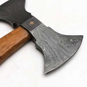 Wholesale Customized High Quality OEM ODM Service Damascus Steel Double Blade <b>Axe</b> Tomahawk <b>Wood</b> Handle Camping Cutting - Product Image 4