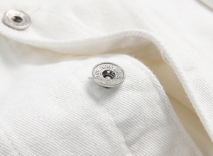 Veste de sport blanche décontractée pour hommes Veste en jean imperméable vintage personnalisable en polyester tricoté en gros Veste en jean - Product Image 5