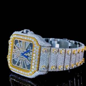 คุณภาพสูง 40 มม.Mechanical Moissanite เพชรนาฬิกาแฟชั่นสไตล์ Iced DEF Lab เพชรไร้สีสไตล์ Hip Hop - Product Image 3