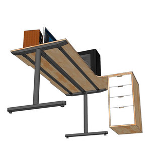 L-shaped Wooden Computer <b>Desk</b> with MDF Surface Adjustable Height <b>Extendable</b> Legs for Home Office or Office Use - Product Image 5