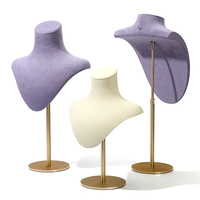 Présentoir à Bijoux WEIMEI Haut de Gamme en Métal et Microfibre, Buste de Collier et Mannequin de Présentation