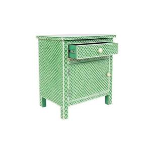 Premium Quality Bedside <b>table</b> Handmade Bone Inlay And Resin Nightstand Mermaid Scale Pattern 3 Drawer Boho <b>Table</b> At Best Price - Product Image 6