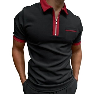 Nueva camiseta de polo hecha a medida para hombre, camisa de bloque de color de trabajo de manga corta de tela de último diseño - Product Image 6