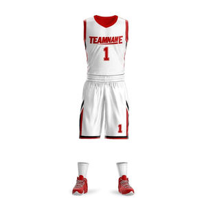 批发廉价定制篮球服印花运动服，带特色标志定制篮球服套装 - Product Image 5