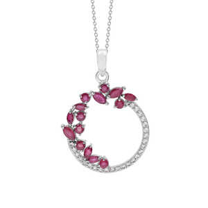 Meilleur cadeau d'anniversaire S925 pendentif fin en argent Sterling rubis pierres précieuses bijoux de mode pour filles avec plaqué or rose - Product Image 4