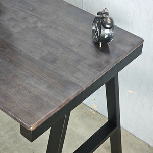 Aconcept HBAC026 160x60cm <b>Solid</b> <b>Wood</b> <b>Desk</b> with Iron Legs Minimalist Contemporary Design Durable for Office or Bedroom Use - Product Image 4