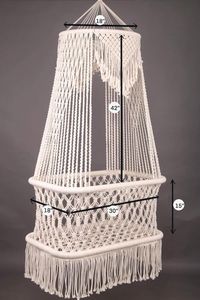 ตกแต่งบ้านแบบแขวนทำด้วยมือของ macrame เปลแขวนทำด้วยมือสำหรับตกแต่งบ้าน - Product Image 2
