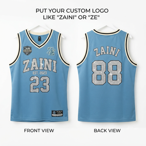 Camiseta de Baloncesto Premium para Hombre, 180 GSM, Malla de Poliéster Transpirable, Azul Cielo, Personalizable con Sublimación, Transferencia Térmica y Logotipo Bordado - Product Image 1
