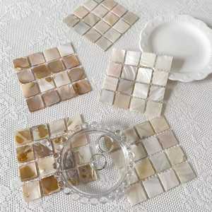 Moroccan Style Mother of Pearl Coasters Home Hotel Restaurant Decoration Use Coasters For Tea <b>Coffee</b> Cup Office Table Mats <b>Pads</b> - Product Image 1