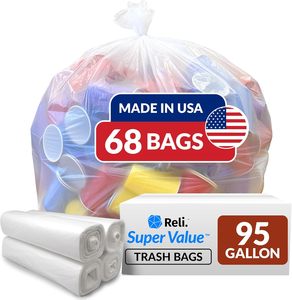 Reli. 95 sacs poubelle très résistants |   68 sacs poubelle |   Super grand format pour un nettoyage sérieux des déchets - Product Image 3