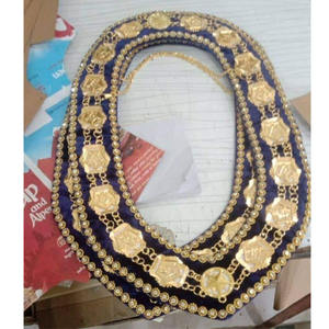 Collier de chaîne maçonnique du 33e degré du Rite écossais, plaqué or, régalia maçonnique, collier de chaîne du Grand Maître, devant ou derrière violet - Product Image 6