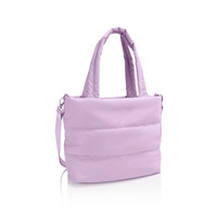 Sac fourre-tout matelassé en nylon écologique léger avec fermeture éclair, idéal pour la gym, le shopping, la plage, broderie personnalisée, logo et couleur sur mesure.