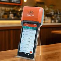 Goodcom mesin Android 14 POS, layar sentuh 6.5 inci dengan Printer 80mm