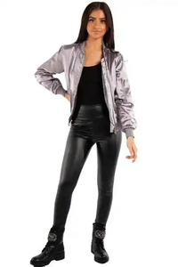 Hot Selling Women's Canvas Bomber Jacket Breathable Quick Dry Windproof Eco-Friendly <b>Quilted</b> Plain Dyed Nylon Lining Winter - Product Image 2