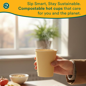 Gobelets à café jetables écologiques biodégradables compostables étanches durables en PET/PLA, compatibles congélateur, sans BPA, pour voyage et pique-nique - Product Image 4