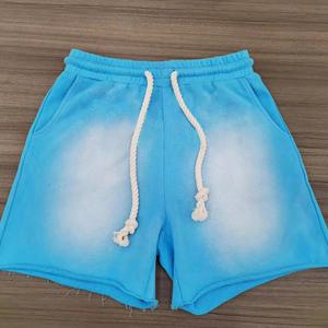 2025 hommes Shorts français éponge Shorts poids lourd coton Streetwear Vintage en détresse soleil délavé acide lavage Shorts pour hommes - Product Image 1