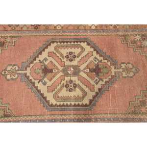 3.3x6.4 ft Rug, Vintage Turkish Rug, <b>Brown</b> <b>Wool</b> Rug - Product Image 5