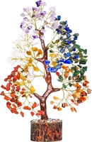 Cristal 7 Chakra Árbol de piedras preciosas Artesanía de cristal Piedras naturales Feng Shui Meditación semipreciosa Bonsai Dinero Árbol de Navidad de la suerte