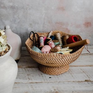 Articles chauds grand bol en rotin naturel ustensiles de cuisine bols de service en rotin récipient alimentaire en gros fabriqué au Vietnam - Product Image 5