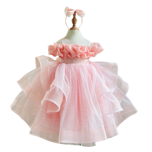 Nhung Nguyen princesa Vestido largo de satén y mezclilla bebé niña vestido de fiesta de alta calidad OEM ODM hecho en Vietnam sin velo - Product Image 1