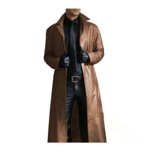 Gabardina de última tendencia, diseños personalizados de calidad superior, gabardina de cuero para hombre, abrigo largo de manga larga, chaqueta de cuero para hombre - Product Image 4