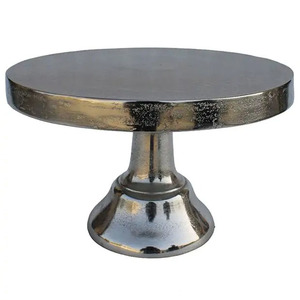 Elegante Soporte para Pastel de Metal Plateado con Acabado Espejo, Pedestal para Postres, Exhibidor Moderno y Lujoso para Cupcakes, para Decoración de Mesa en Bodas y Fiestas - Product Image 1