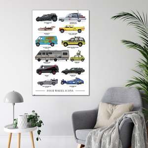 Modern Four-Wheel Icon <b>Poster</b> Made of Paper for Wall Decor - Product Image 3