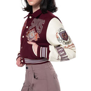 Chaqueta Universitaria Corta con Botones a Presión Byron para Mujer, Última Moda Deportiva 2025, Ropa Deportiva en Blanco para Equipos, Chaqueta Universitaria Corta - Product Image 5