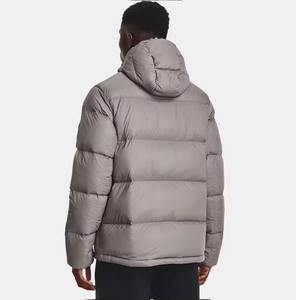 Doudoune avec logo personnalisé pour hommes Veste chaude et imperméable Manteau surdimensionné décontracté à col montant Veste d'hiver pour hommes - Product Image 4