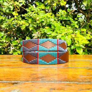 Navy Teal Verdejo เข็มขัดโปโลผู้ชาย, เข็มขัดหนังแท้ลำลองความยาวตามสั่ง100% ทองเหลืองแท้สำหรับหัวเข็มขัด - Product Image 2